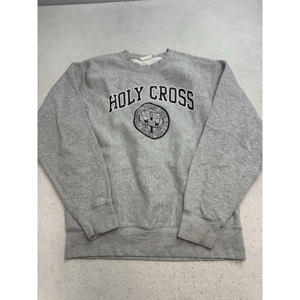 Holy Cross Sweatshirt Mens Medium Gray MV Sport Pro-Weave Fleece Crewneck